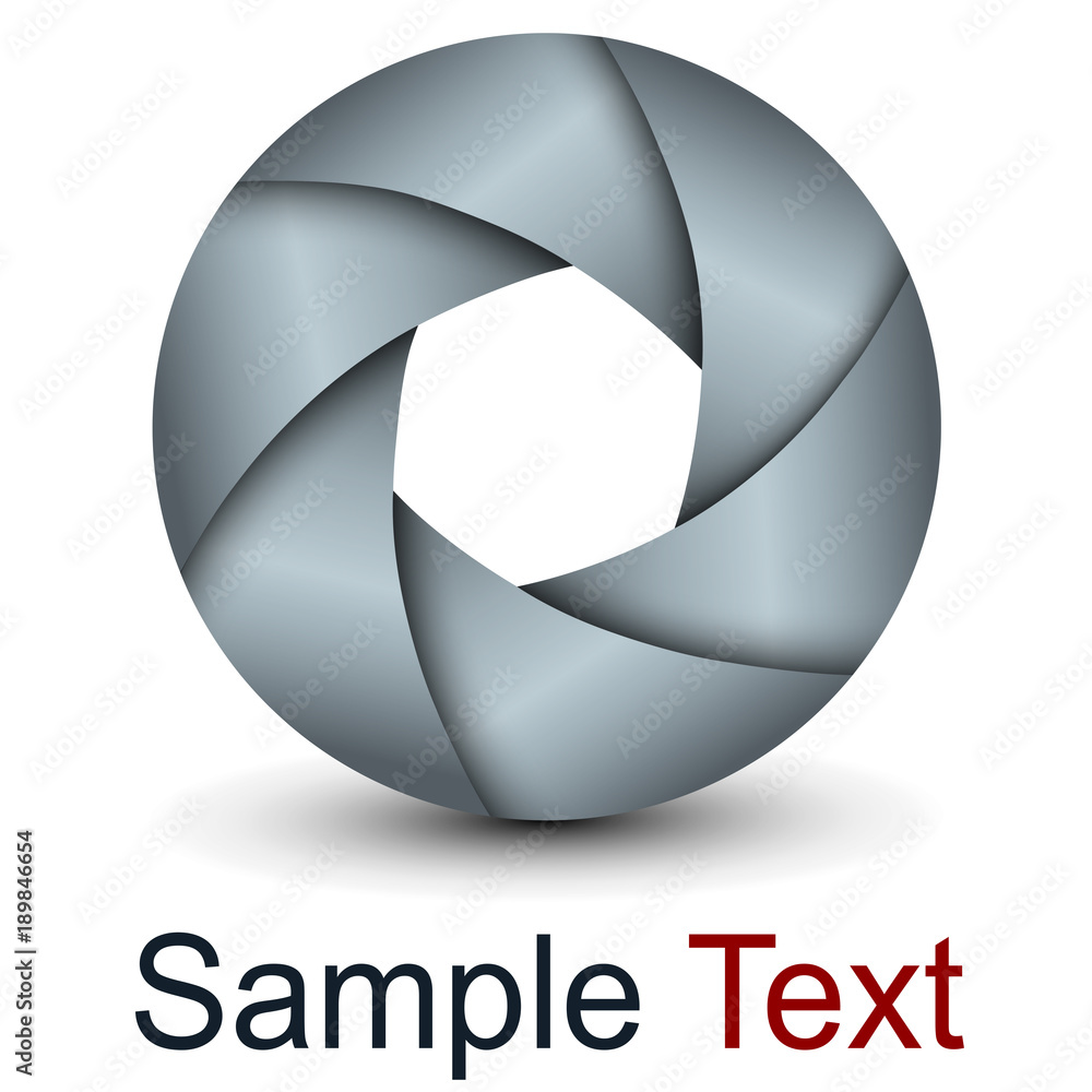 Logo 3D abstract lens design and vector shutter. Logo 3D abstract lens design and vector shutter.