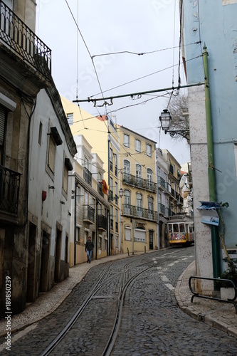 Lisbon yellow tram