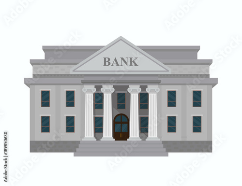 Bank building isolated on white background. Vector illustration design. Flat style.