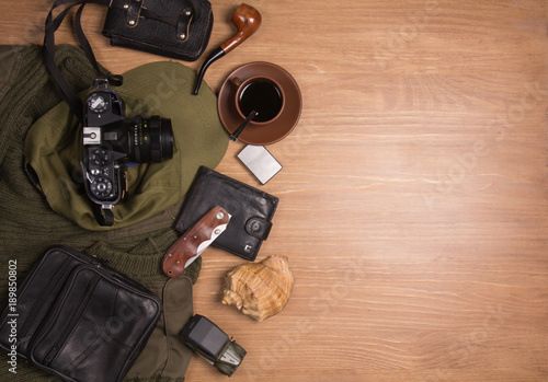 Flat lay photography of Travel concept