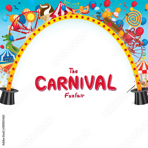 Vector illustration of the carnival funfair design.