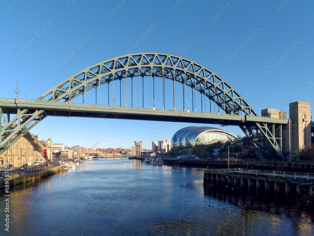 NEWCASTLE UPON TYNE, TYNE AND WEAR/UK - JANUARY 20 : View of the Tyne  Bridge in Newcastle upon Tyne, Tyne and Wear on January 20, 2018