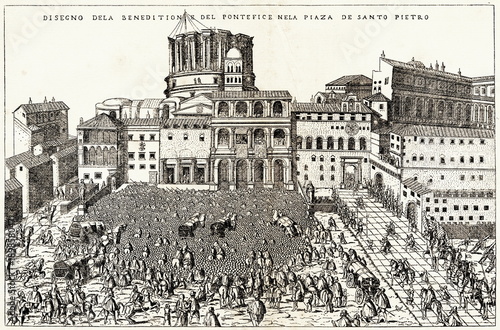 Wallpaper Mural Pope give his blessing to the people who gathered at St. Peter's Square, around 1550 (from Spamers Illustrierte  Weltgeschichte, 1894, 5[1], 440/441) Torontodigital.ca