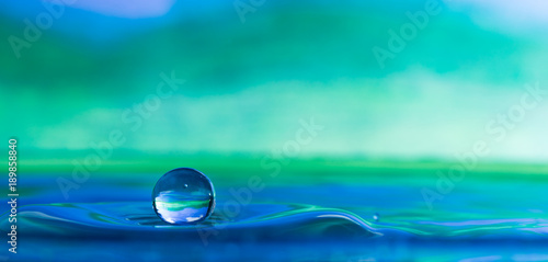 Colorful water droplet splash photograph