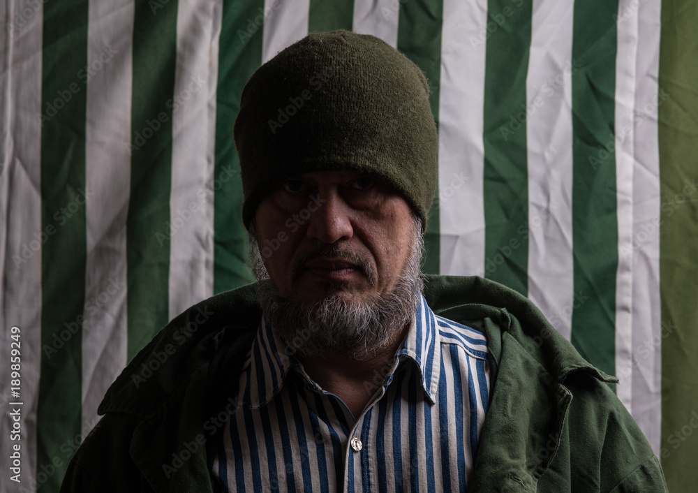 portrait of a man on a striped background portrait of a man on a striped background