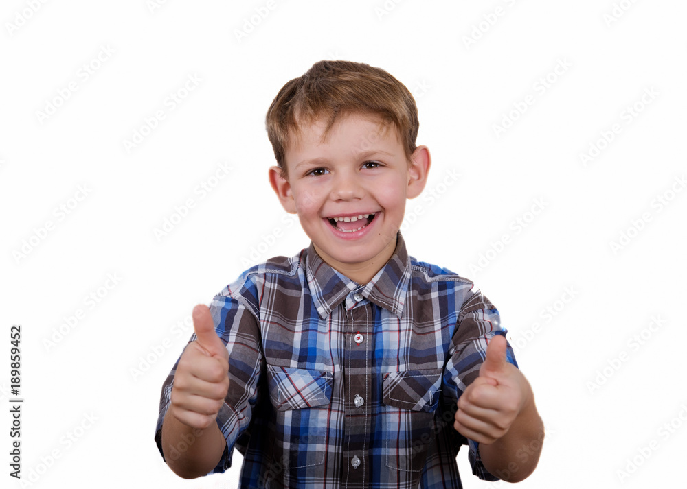 happy boy with a smile and a gesture like two hands isolate happy boy with a smile and a gesture like two hands isolate