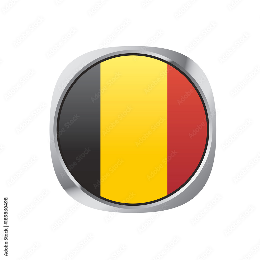 Fototapeta premium Belgium flag vector button or icon