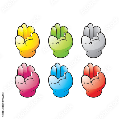 hand  color variations vector illustration