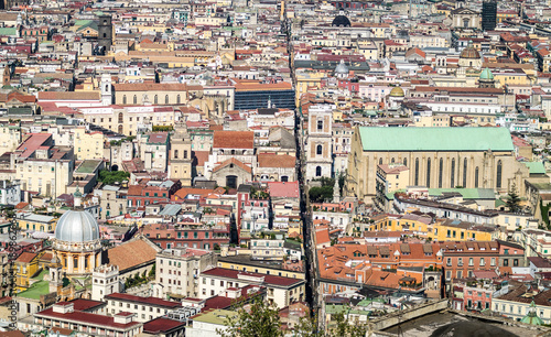 Spaccanapoli, Naples Italy.  View of Spaccanapoli street splitting city center photo
