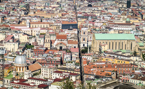 Spaccanapoli, Naples Italy.  View of Spaccanapoli street splitting city center