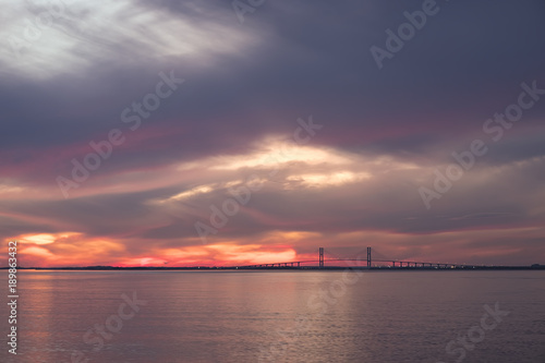 Sunset, Sydney Lanier Bridge, Bunswick, GA © Guy Bryant