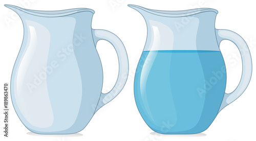 Two jars with and without water
