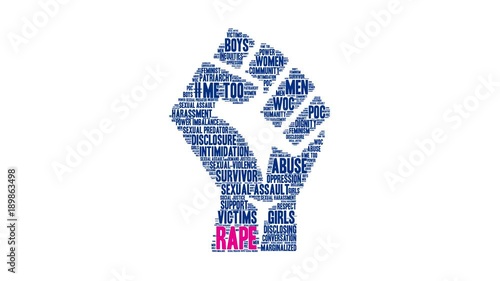 Rape animated word cloud on a white background. 