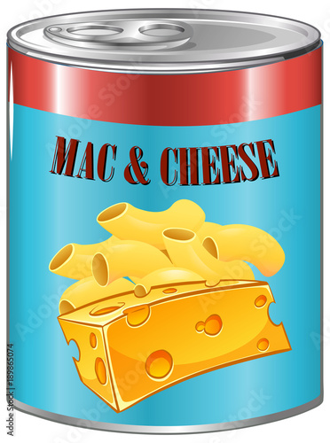 Mac and cheese in aluminum can