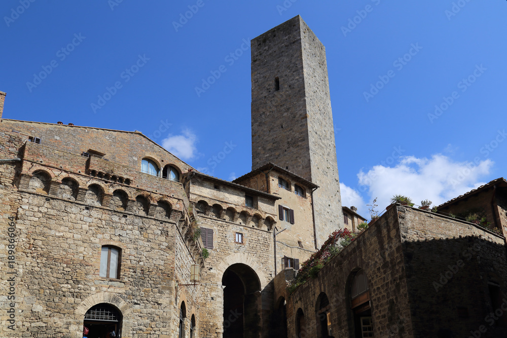 Torre dei Becci tower in San Gimignano, Italy