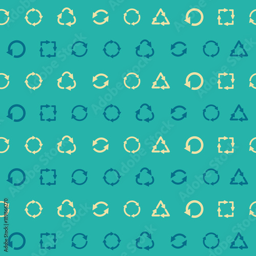 Seamless pattern with vector recycle icon for your design