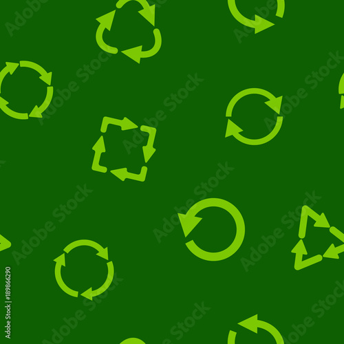 Seamless pattern with vector recycle icon for your design