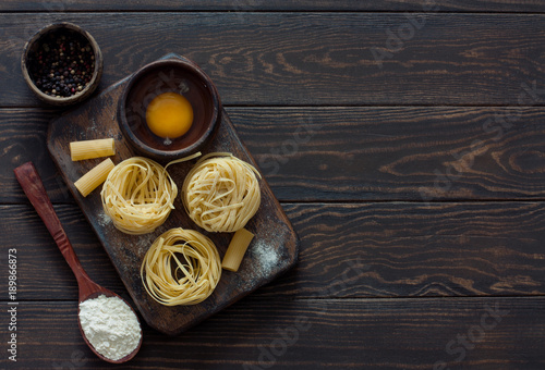 Italian pasta (  tagliatelle)