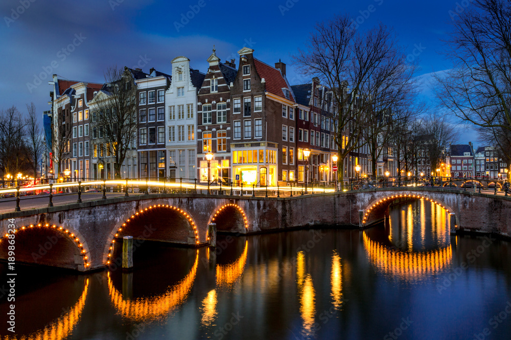 Amsterdam Canal at Blue Hour