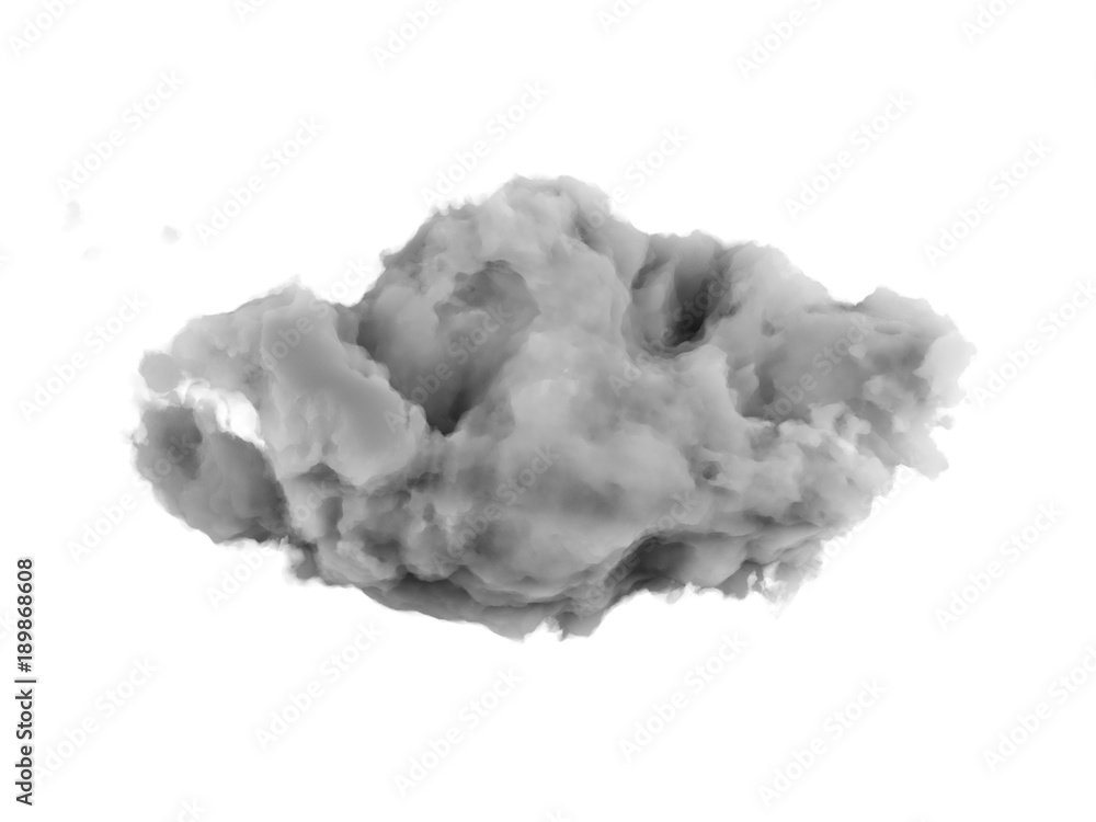 Dark rain cloud isolated on white, original 3d rendering illustration Dark rain cloud isolated on white, original 3d rendering illustration