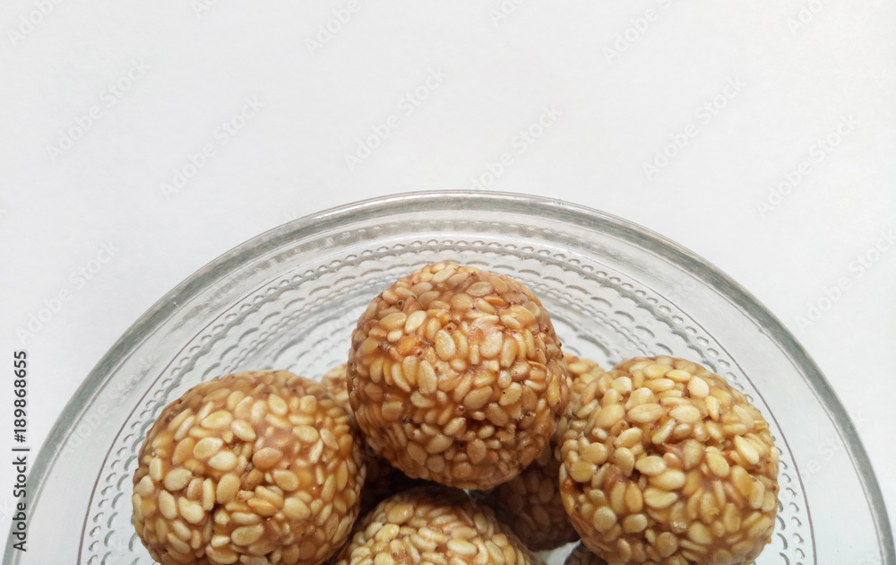 Sesame Sweet Balls an Indian Traditional Festival Food Item Sesame Sweet Balls an Indian Traditional Festival Food Item