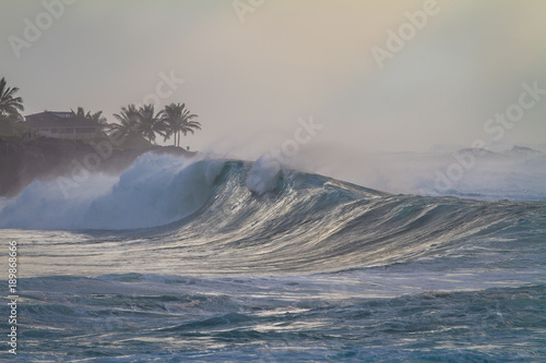 Epic Ocean Wave at Waimea bay in Hawaii