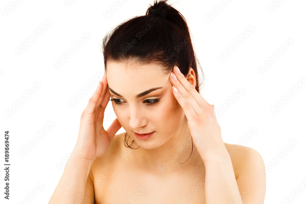 Woman massaging head pain