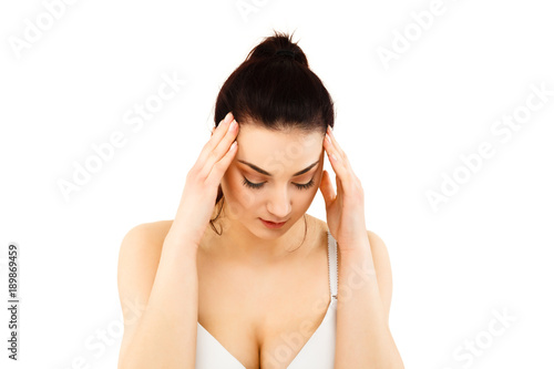 Woman massaging head pain