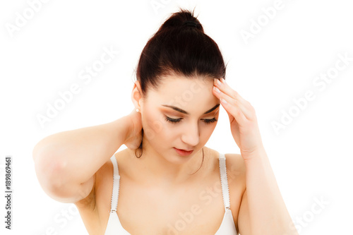 Woman massaging head pain