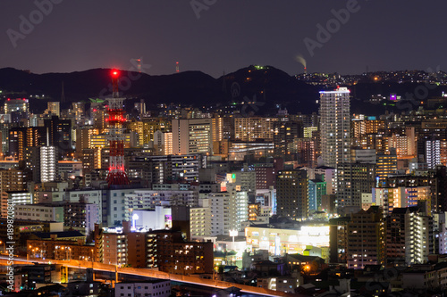 地方都市の夜景（福岡県北九州市）