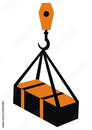 ISO 7010 W015 Warning, Overhead load, vector icon, colored illustration,