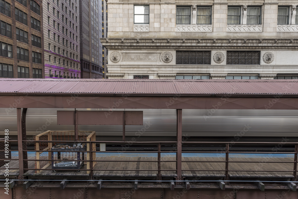 Blurred train leaving platform