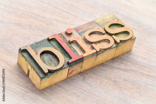 Canvas Print bliss word abstract in wood type