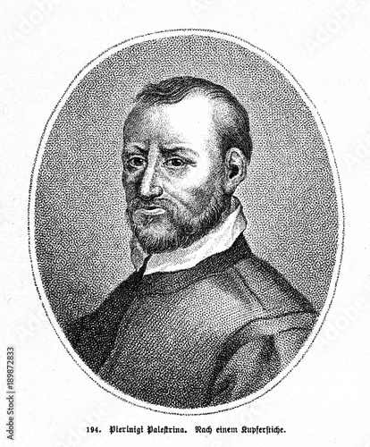 Giovanni Pierluigi da Palestrina, Italian Renaissance composer (from Spamers Illustrierte  Weltgeschichte, 1894, 5[1], 446)