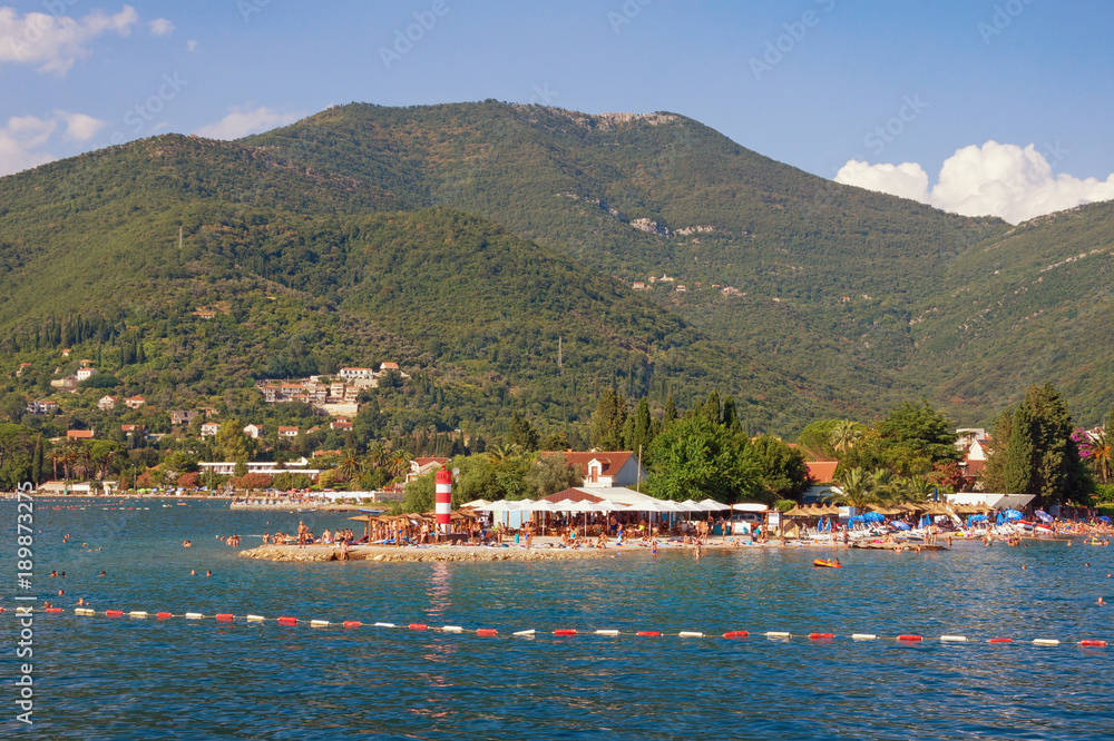Fototapeta premium Summer vacation. View of Bay of Kotor ( Adriatic Sea ) near Tivat city. Montenegro
