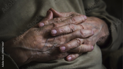 Hands of an elderly man