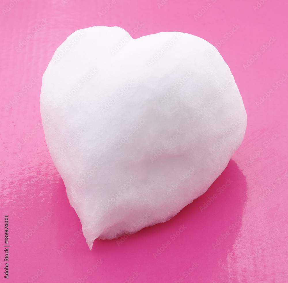 Heart made of snow.