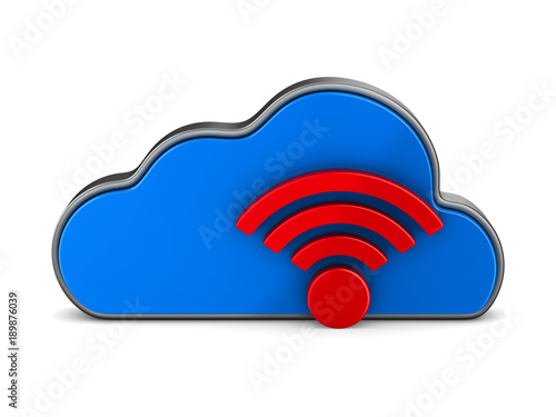 Cloud and sign wi-fi on whi...