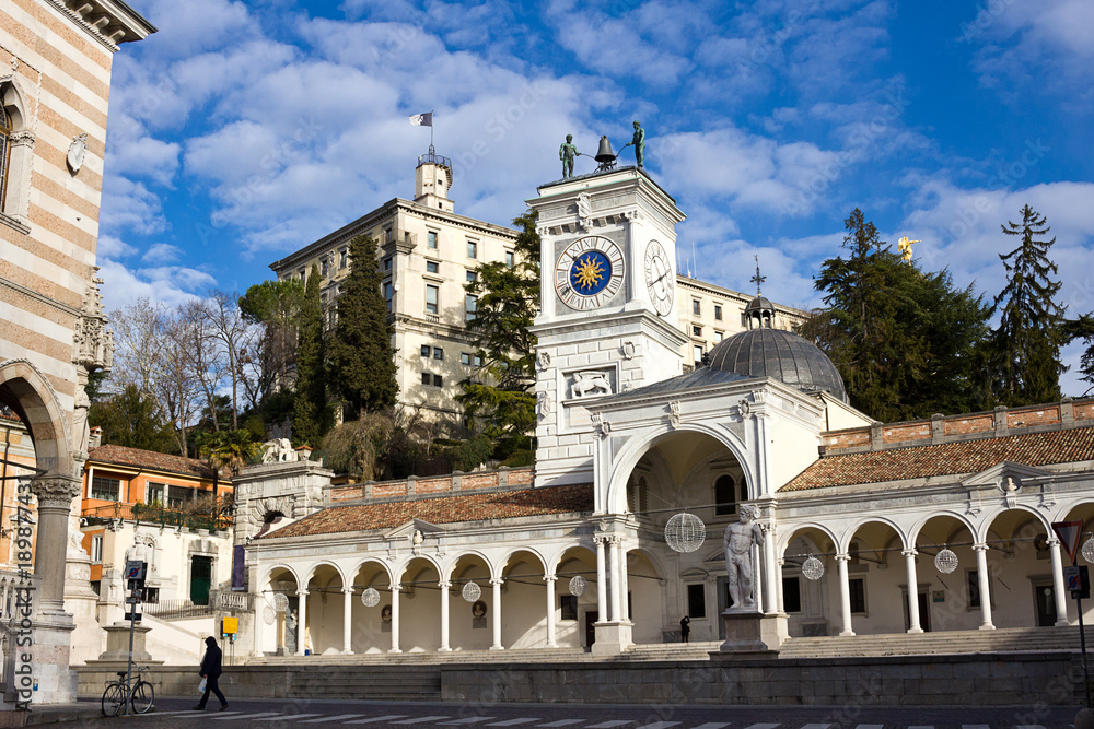 Udine - Loggia di San Giovanni,  the Renaissance portico surmounted by a clock tower in Piazza della Libertà.
