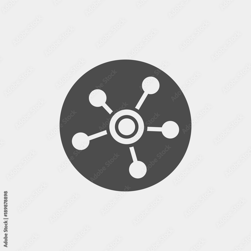 Business network flat vector icon