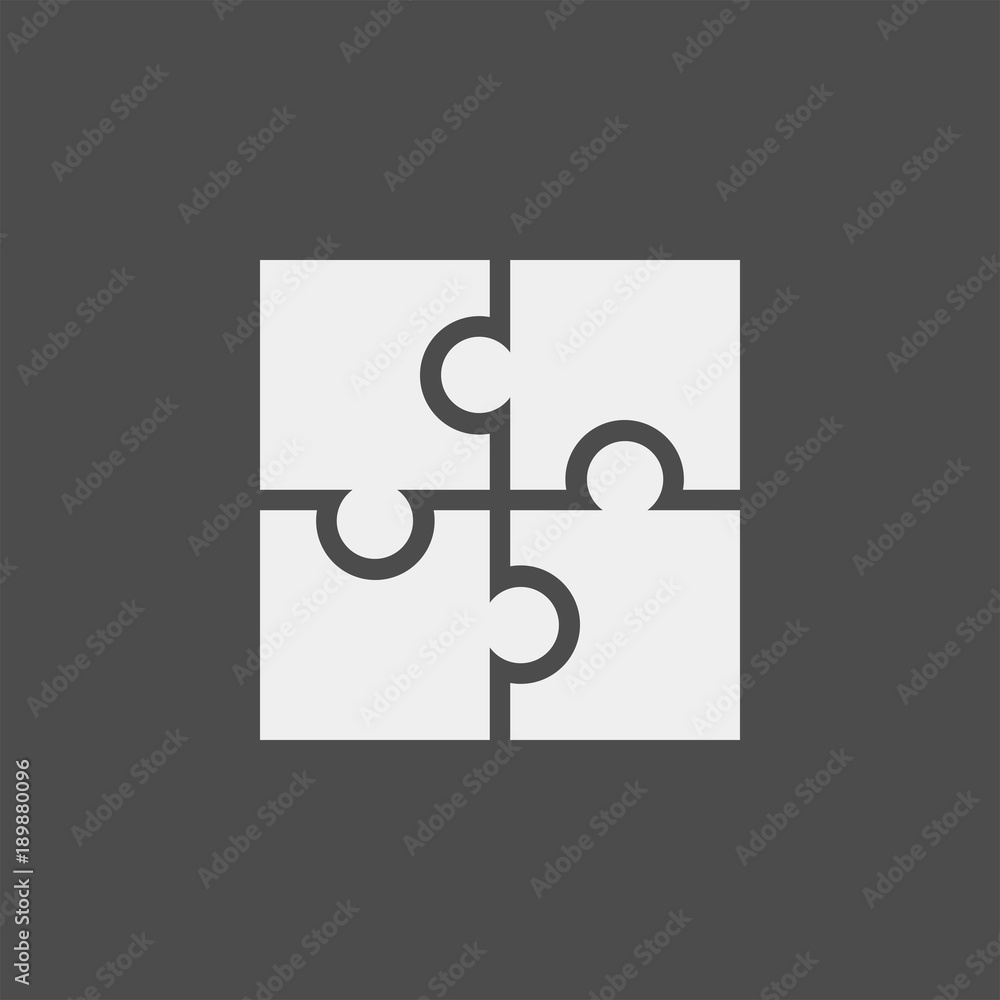 Obraz premium Puzzle flat vector icon