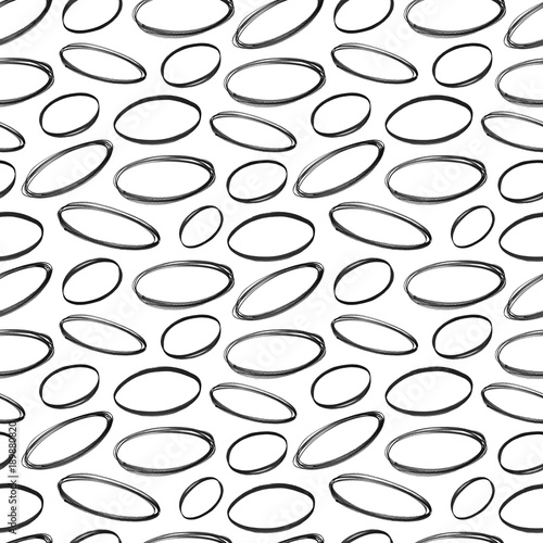 Decorative pattern with hand drawn oval shapes.