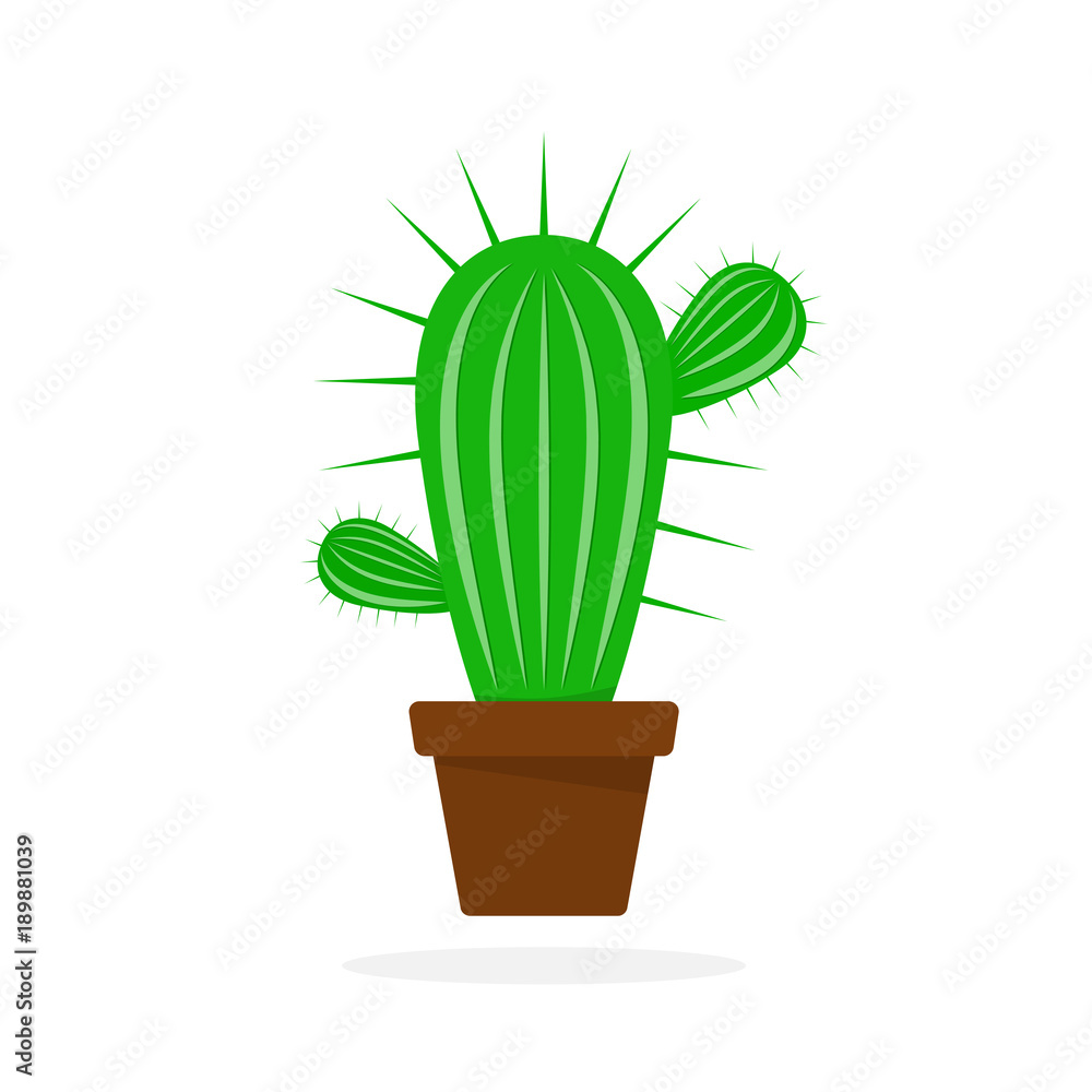 Cactus in flower pot. Vector illustration. Cactus in flower pot. Vector illustration.