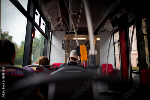 Photography Man in bus, Prague, czech republic