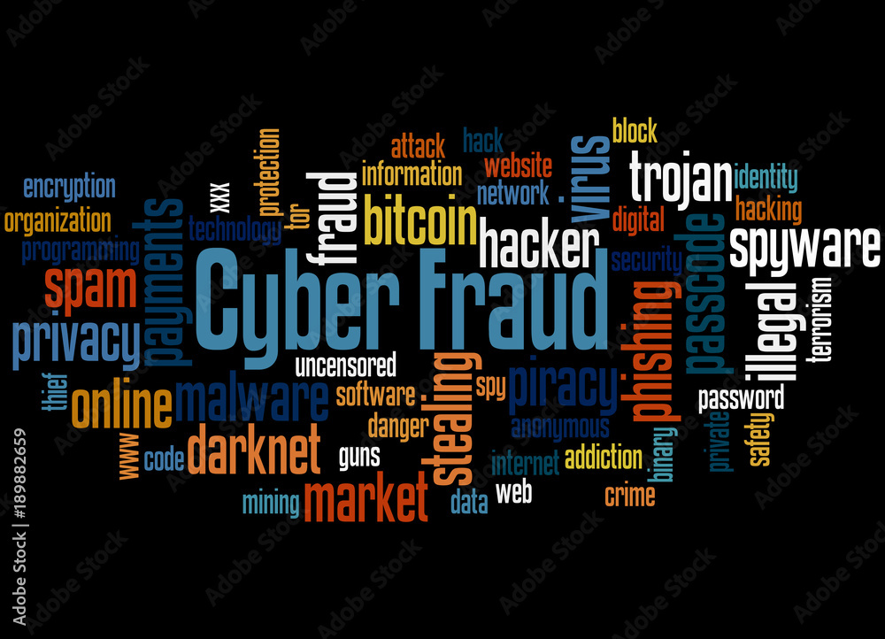 Cyber fraud word cloud concept 3 Cyber fraud word cloud concept 3