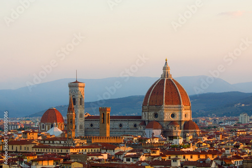 Europe Florence Duomo at Sunrise Over City