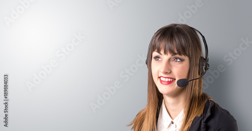 Young female telemarketer