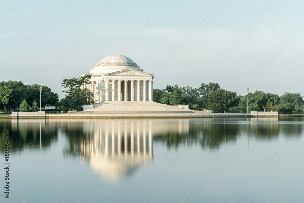 Long Exposure Reflection of Jefferson Monument at Sunrise