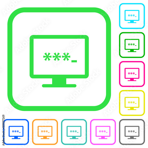 Entering to application vivid colored flat icons