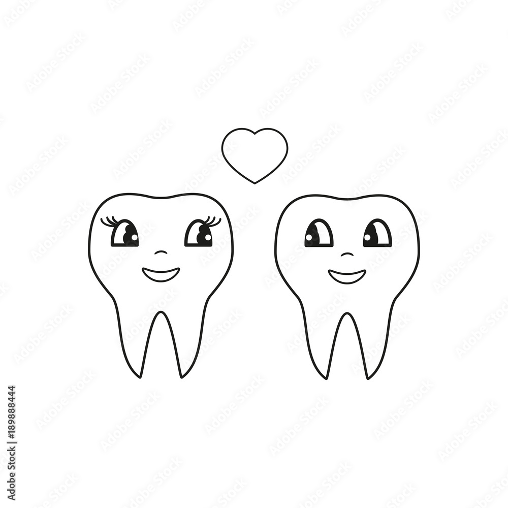 Teeth in love icons Teeth in love icons